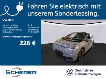 Volkswagen Leasingangebot: Volkswagen ID.3 Pro 58 kWh ACC+Pano+360°+Navi+App+Sitzhz+19