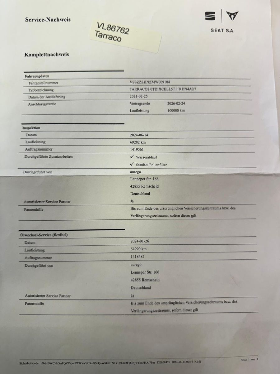 Fahrzeugabbildung SEAT Tarraco Xcellence/ LED/AHK/NAVI/CARPLAY