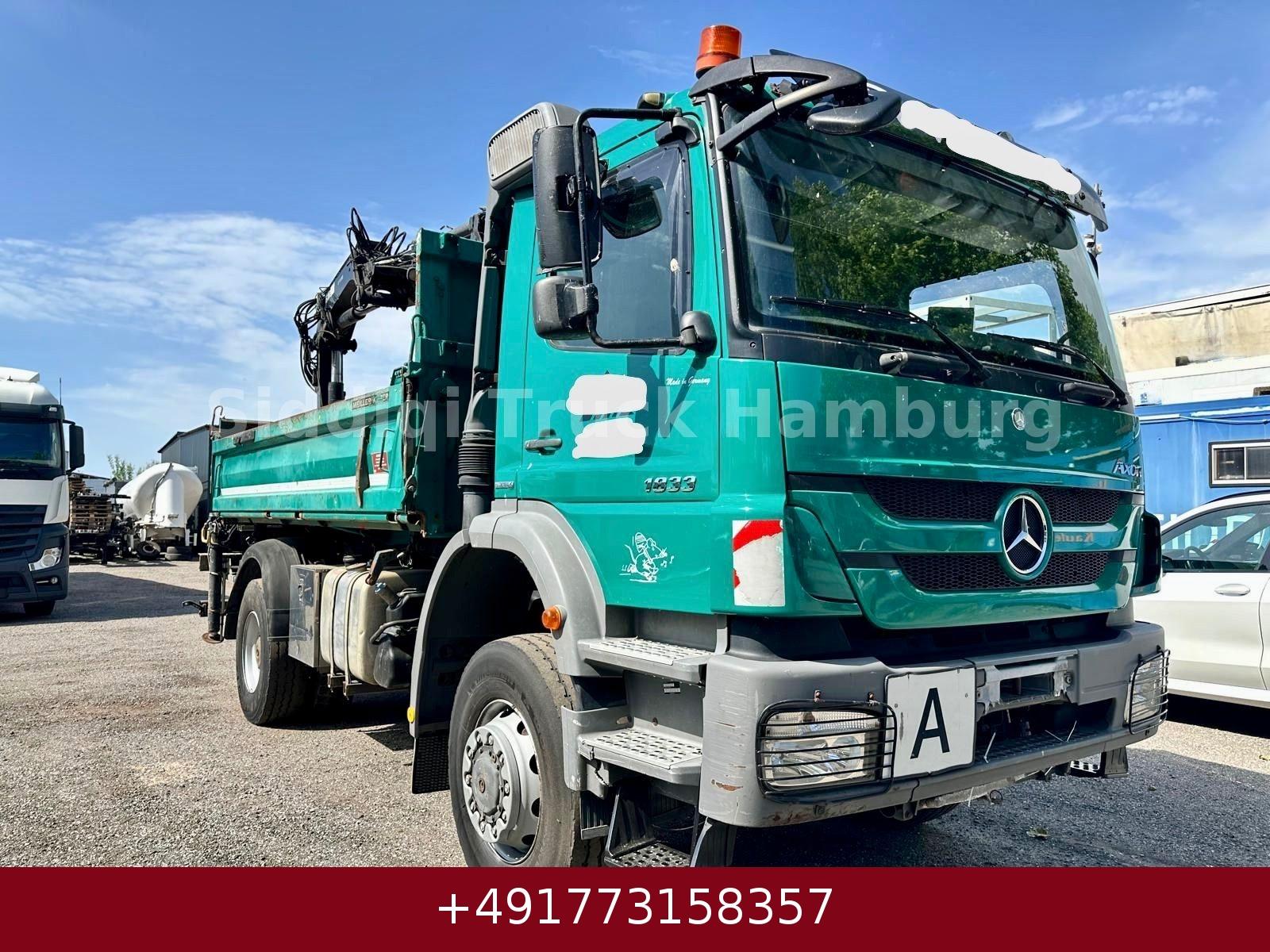 Mercedes-Benz Axor 1833 AK 4x4 Kran HIAB 111 E-2 HIPRO Kipper