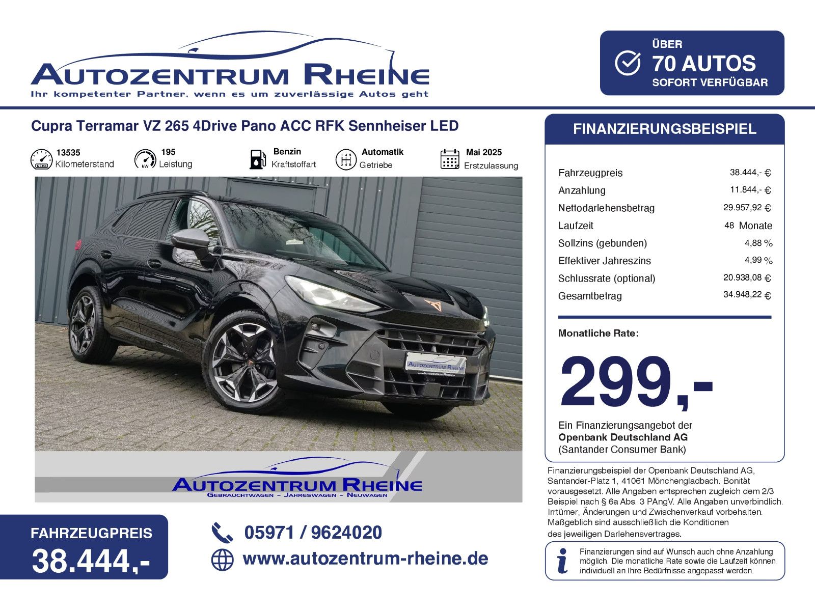 CUPRA Terramar VZ 265 4D 299,-€ Mtl Pano ACC RFK Sennh