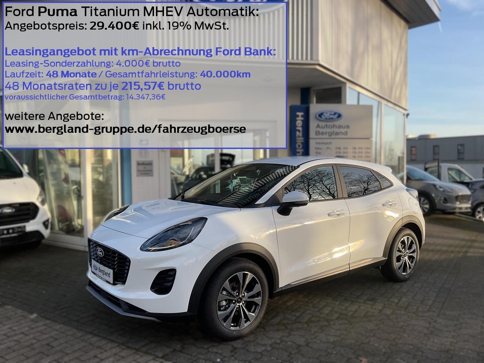 Ford Puma Titanium MHEV *LED*RFK*PDC*SHZ*GRA*Ke*NAVI*