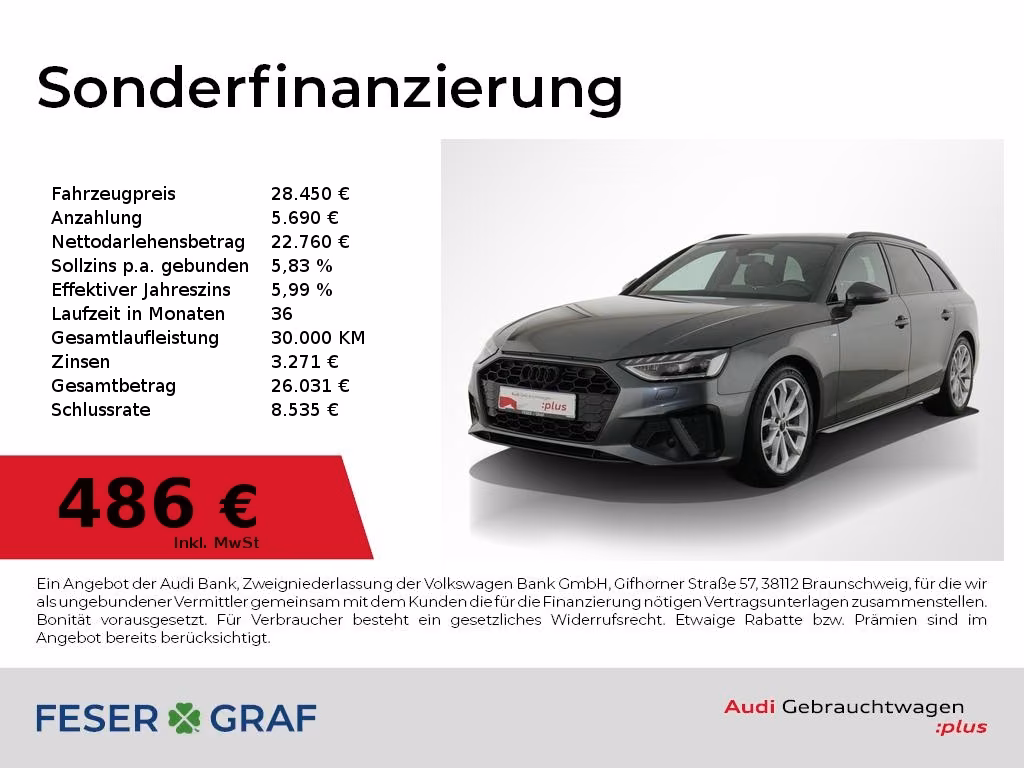 Audi A4 Avant 35 TDI S line AHK / ACC / Navi/ Kamera
