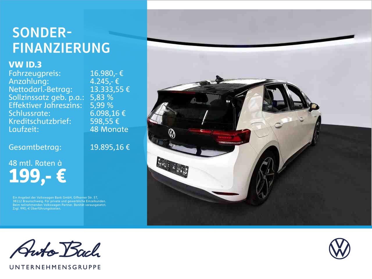 Volkswagen ID.3 Pro Navi LED EPH Carplay DAB Standhzg