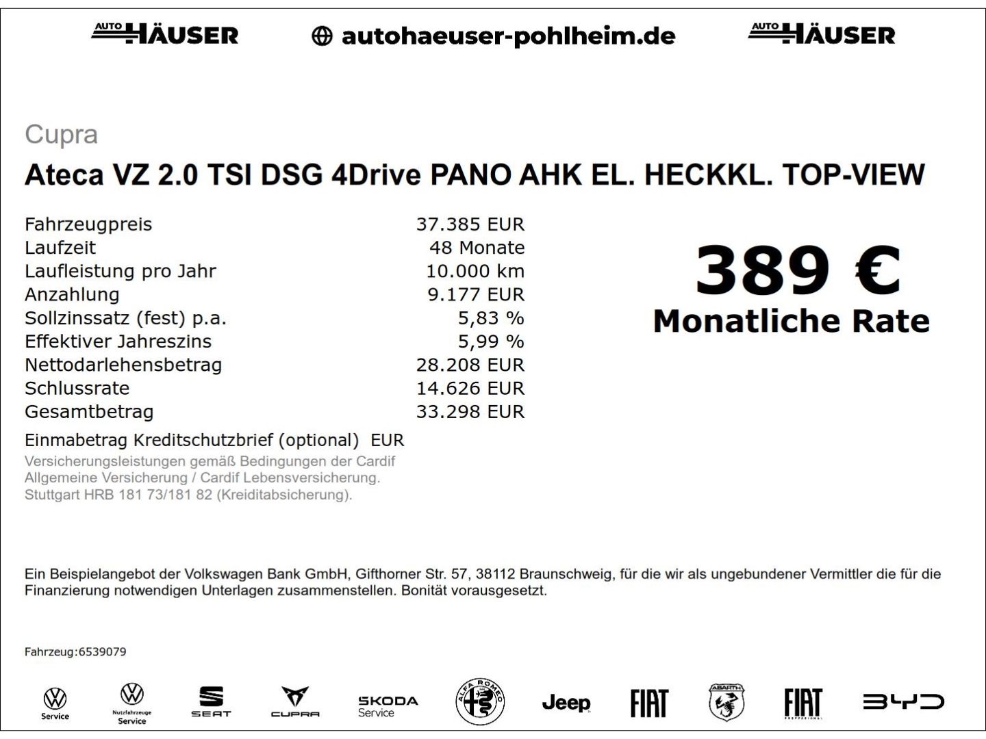 Cupra Ateca VZ 2.0 TSI DSG 4Drive PANO AHK EL. HECKKL. imagem 2