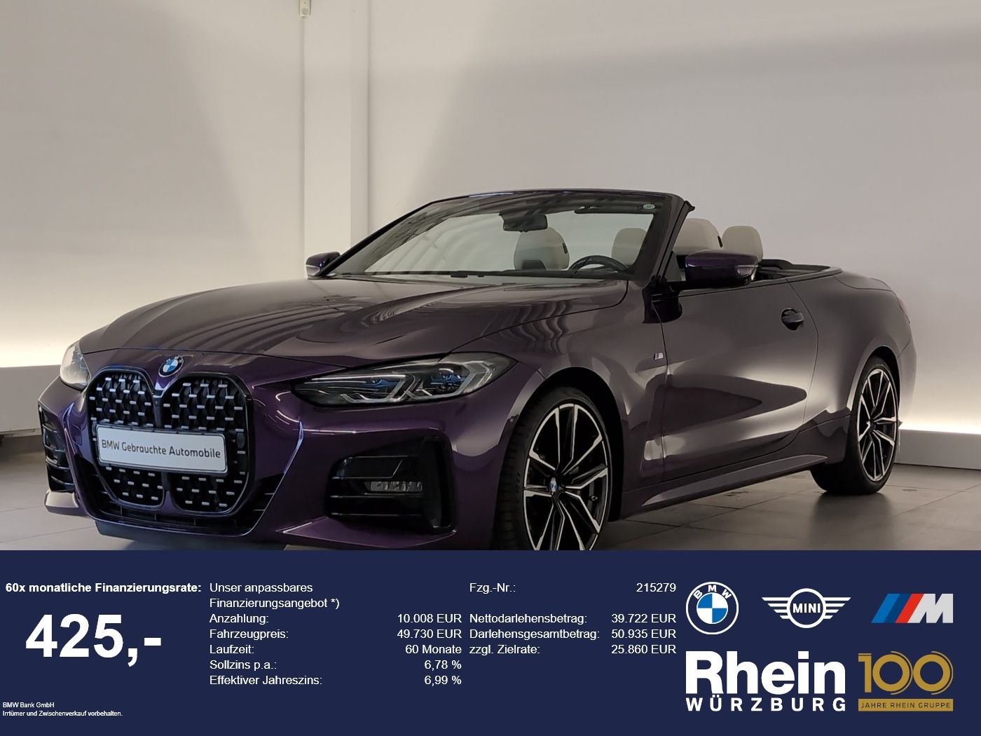 BMW 430i xDrive Cabrio M Sport Navi/Laser/360° Navi/
