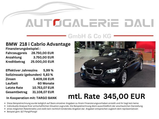 BMW 218 i Cabrio Advantage - LED - SHZ - PDC -