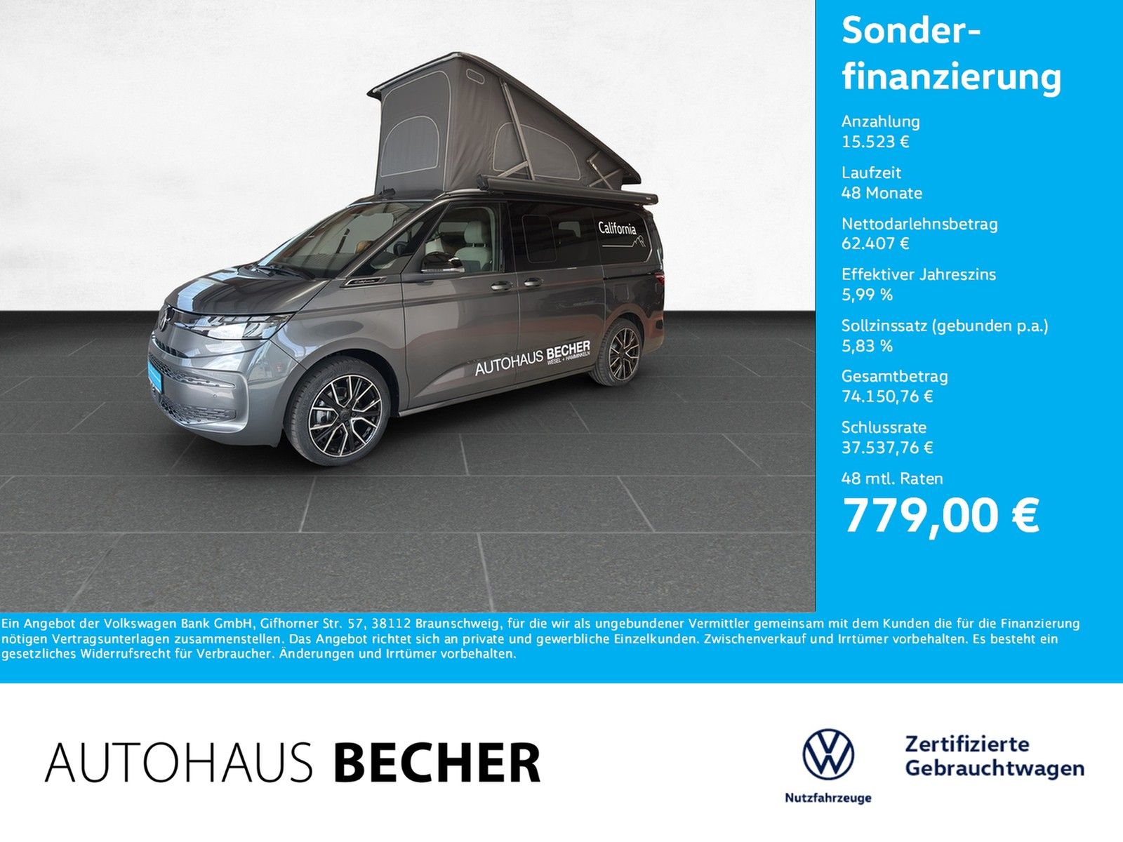 Volkswagen T7 California Beach Tour 2.0 TDI DSG /AHK/Standh