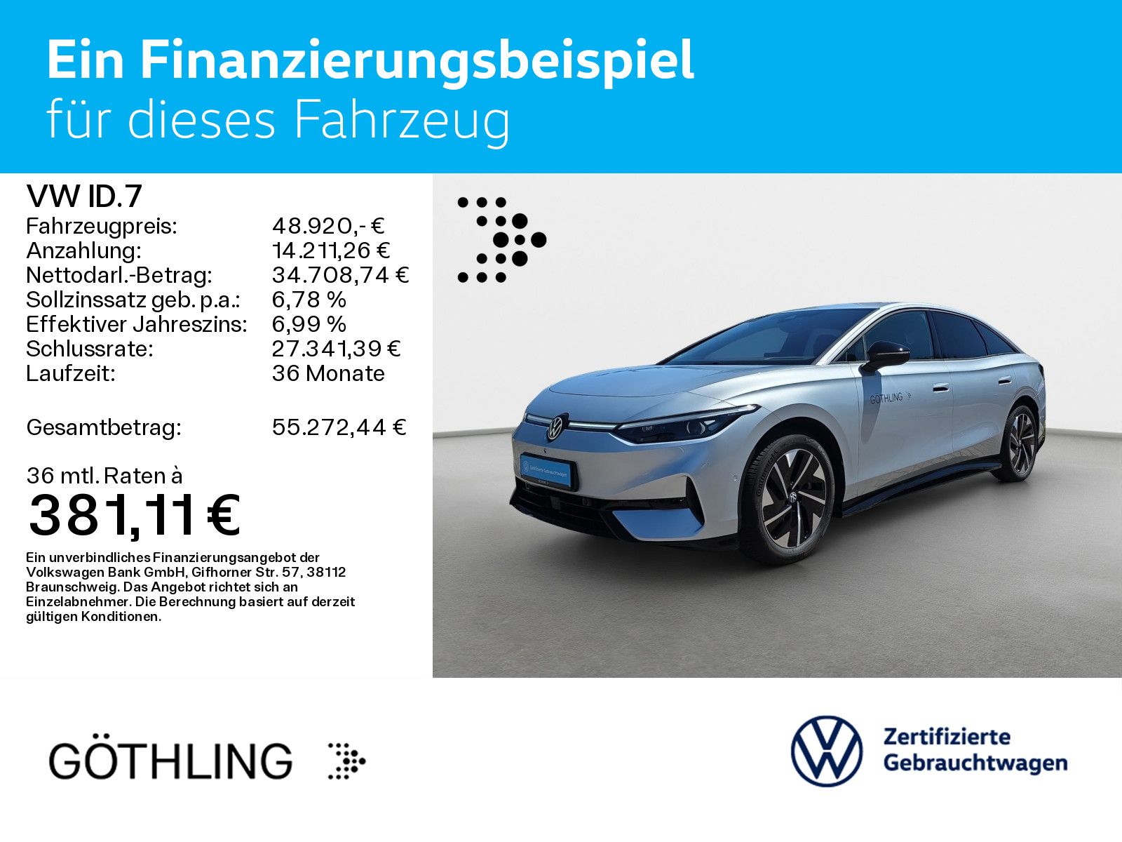 Volkswagen ID.7 Pro S 286 PS 82 kWh Wäermep. Matrix-LED AHK foto 2