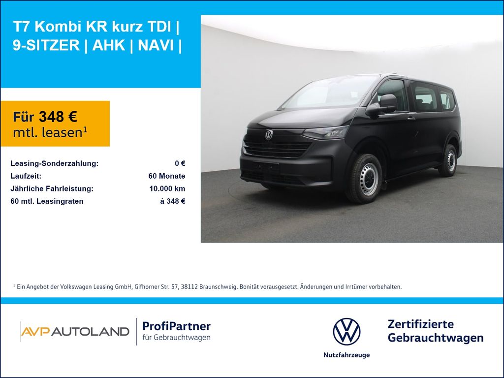 Volkswagen T7 Kombi KR kurz TDI | 9-SITZER | AHK | NAVI |