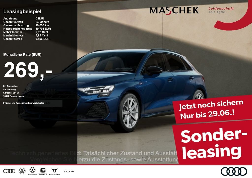 Audi A3 Sportback 40 TFSI e S line Pano Black Sonos R