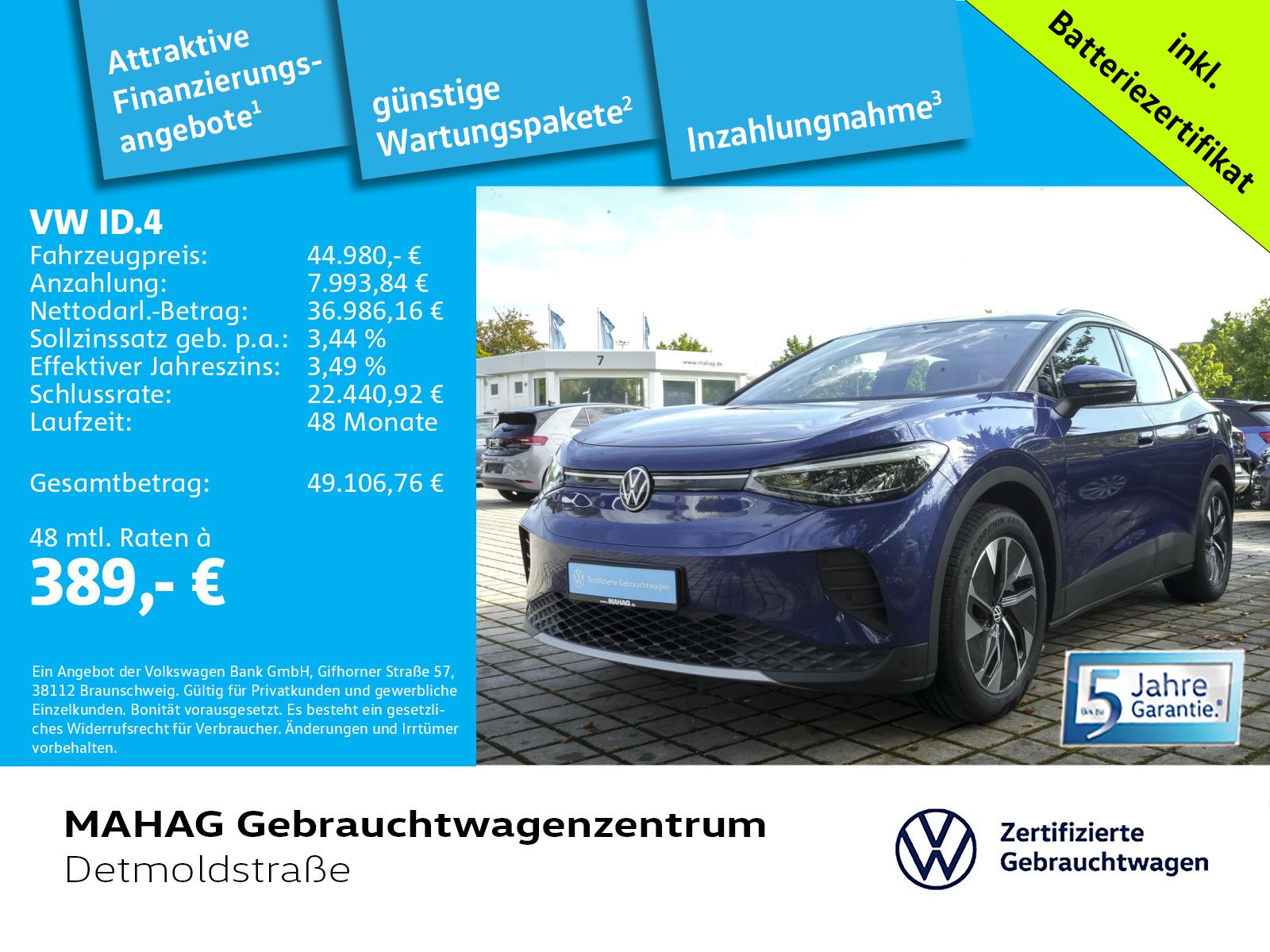 Volkswagen ID.4 Pro 210 kW WärmePu CCS AHK LED Navi ParkAss foto 2