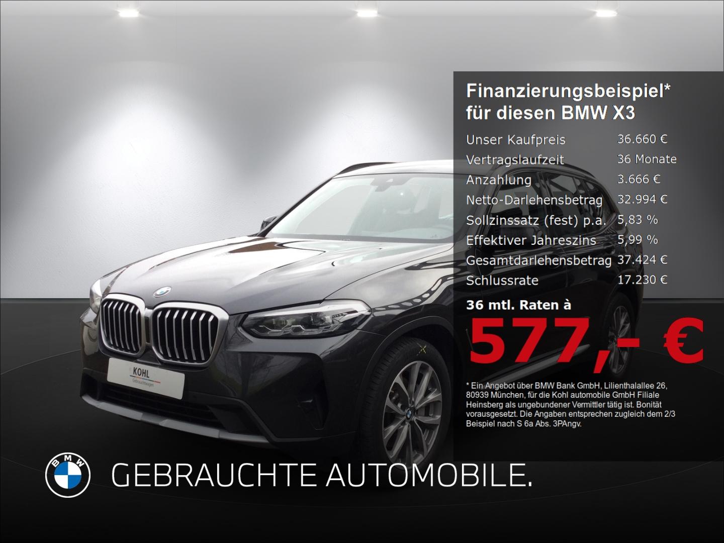 BMW X3 xDrive 30d Panoramadach Parking Assistant Kom