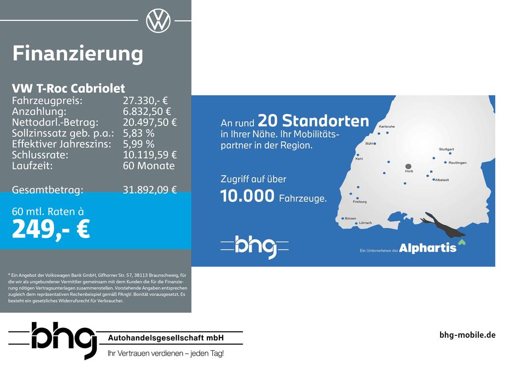 Volkswagen TRoc Cabriolet 15 TSI RLine 2022