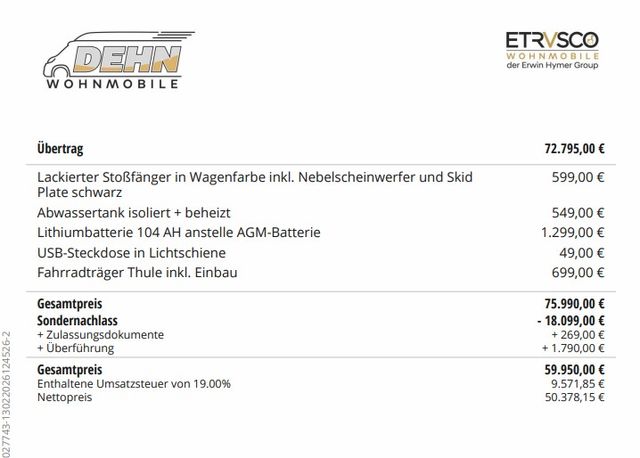 Etrusco T6.9 SB 18.899,00 € Preisvorteil!