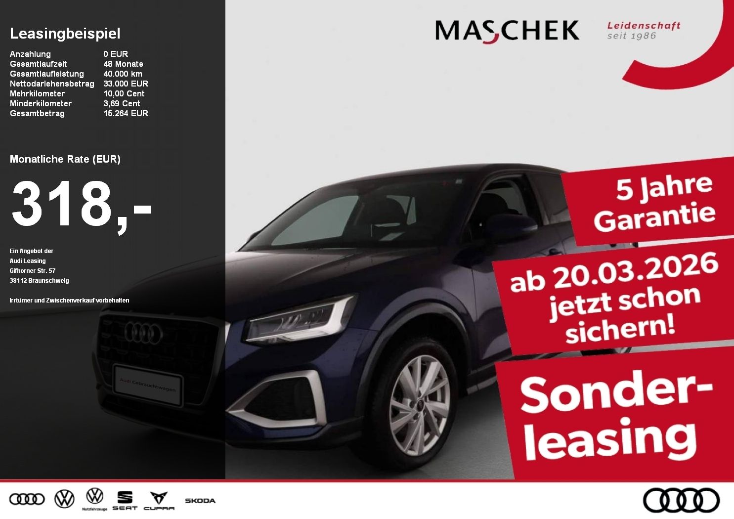 Audi Q2 Advanced 35 TDI Stronic Naviplus Sitzh. VC Ka