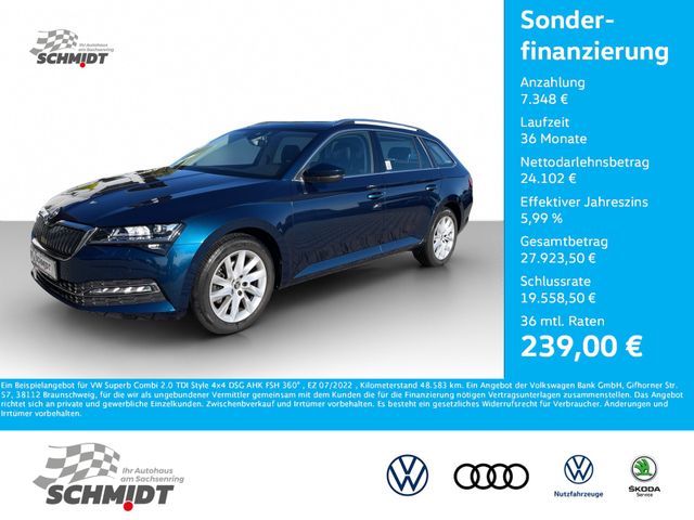 Skoda Superb Combi 2.0 TDI Style 4x4 DSG AHK FSH 360°