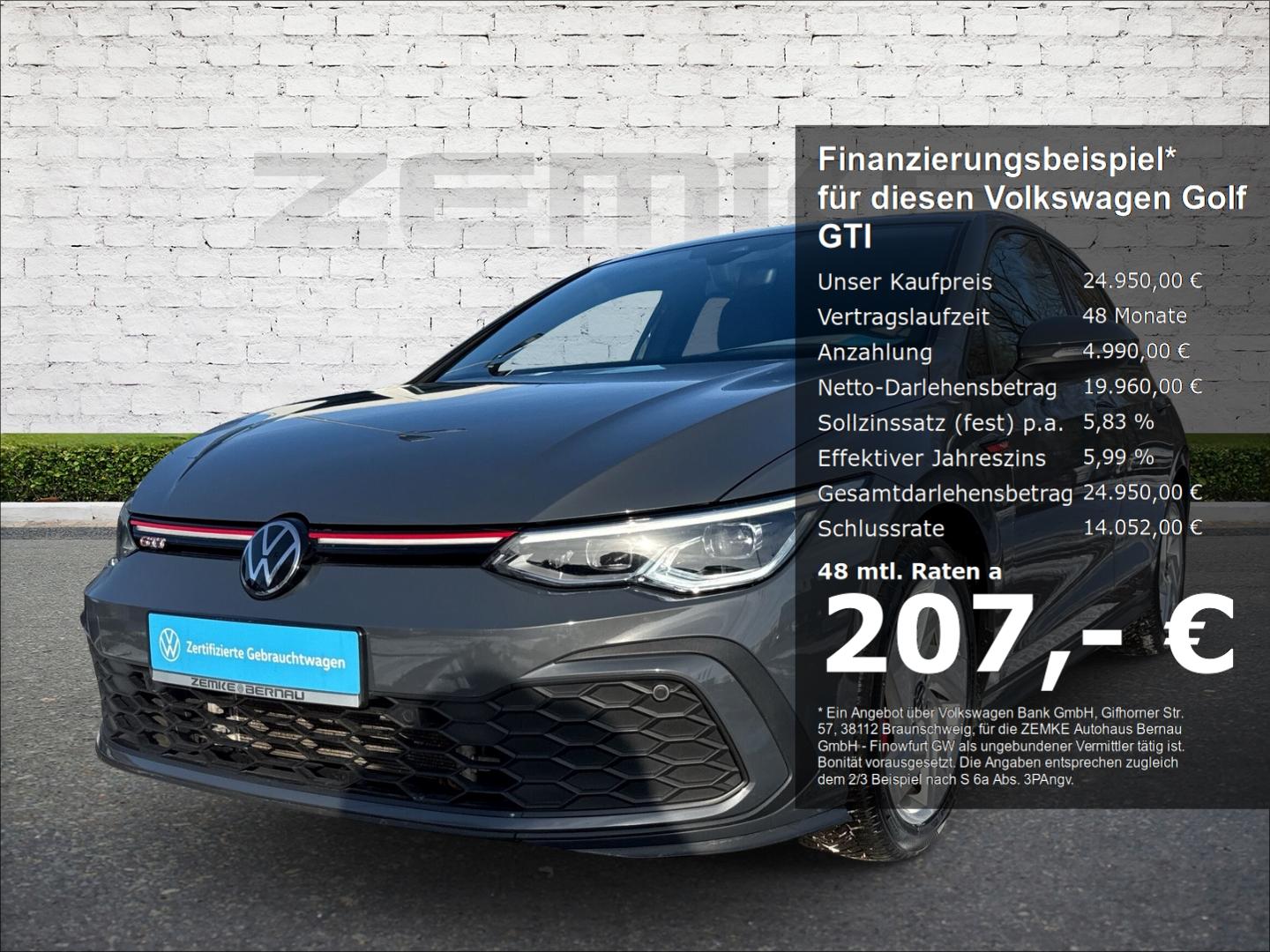 Volkswagen Golf GTI VIII 2.0 TSI DSG Navi Digitales Cockpit