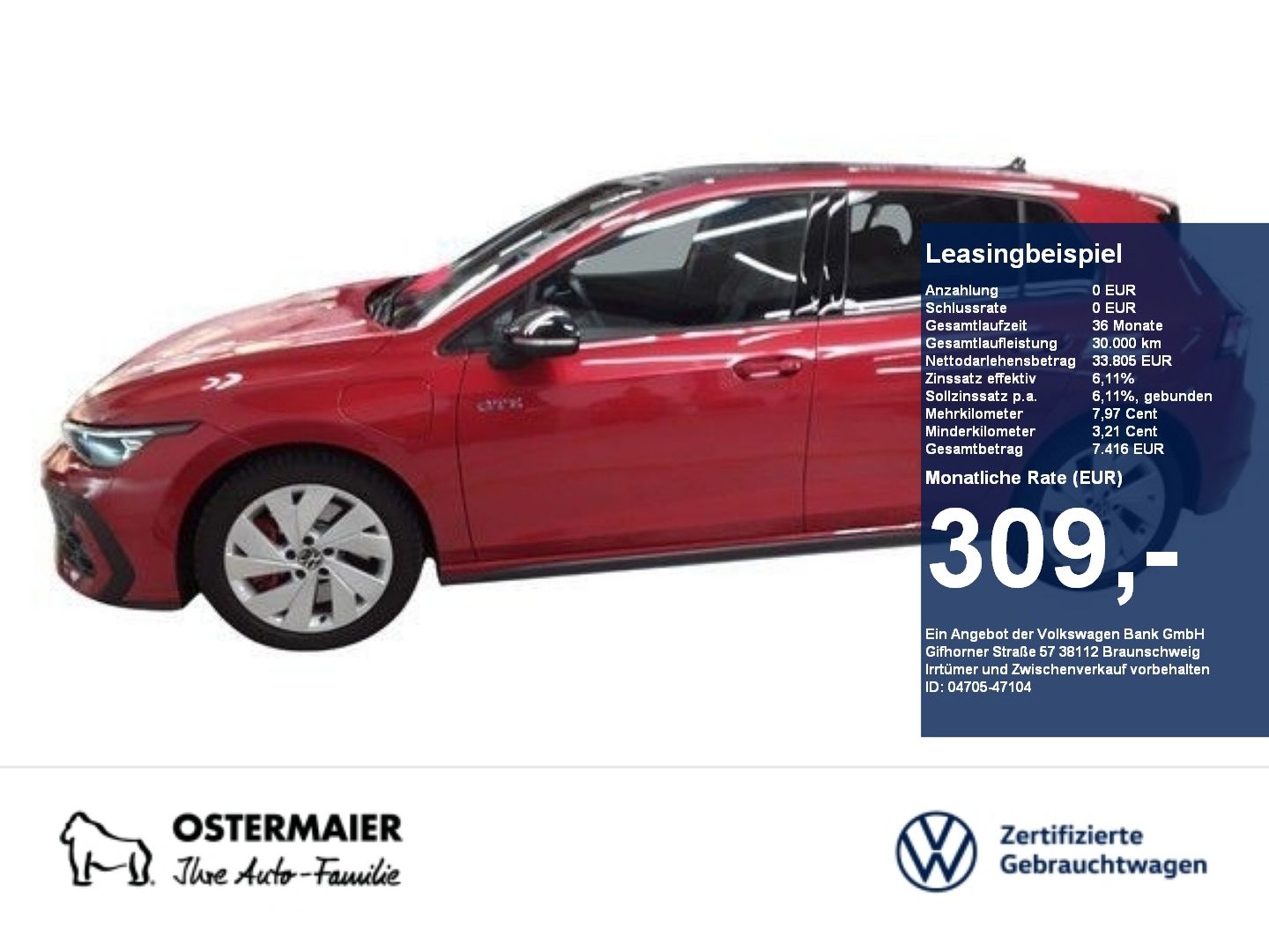 Volkswagen Golf VIII GTE BLACK STYLE 1.5eTSI 272PS DSG HYBR