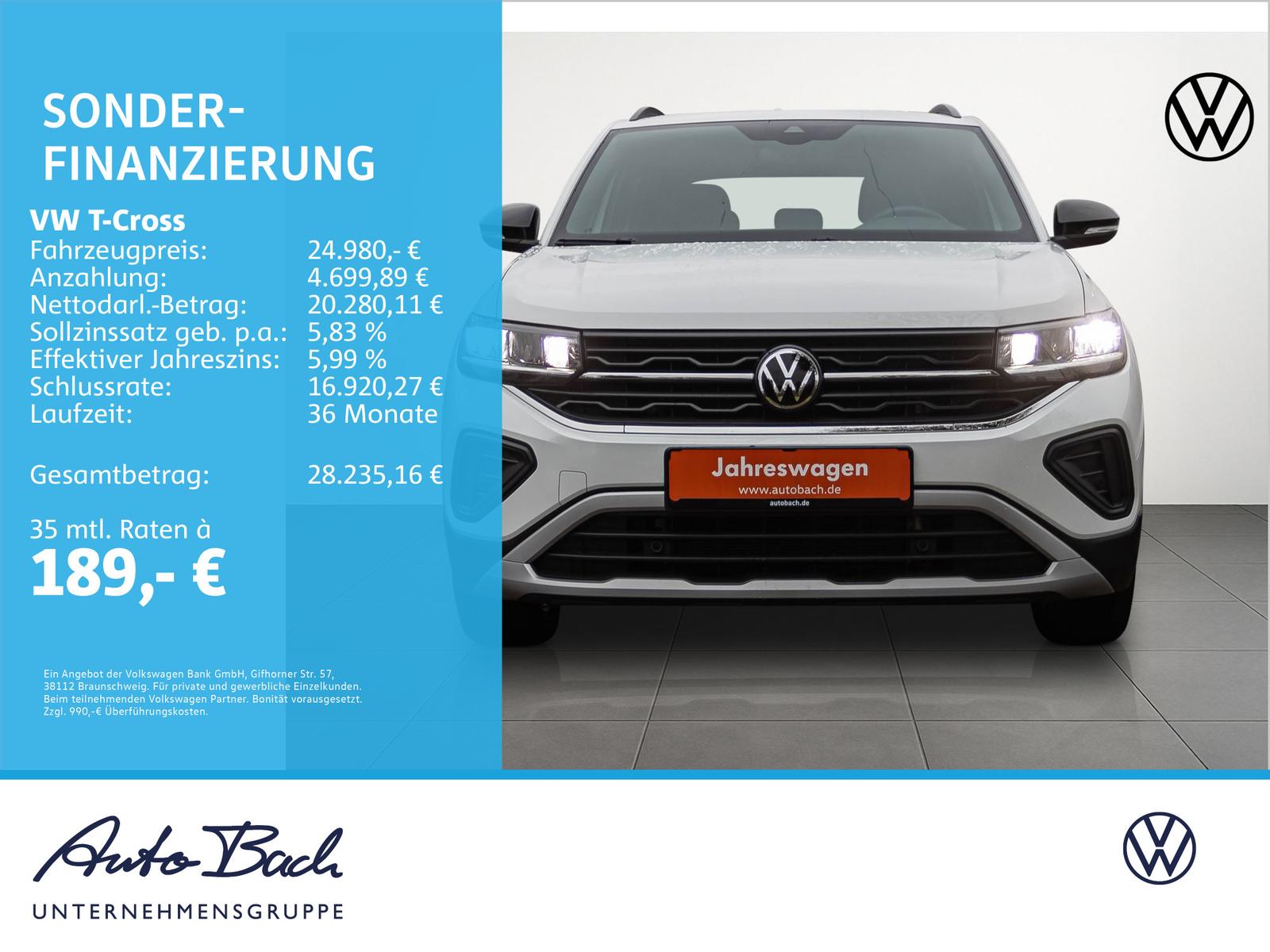 Volkswagen T-Cross Life 1.0 TSI DSG Navi ACC EPH LED AHK, миниатюра 2