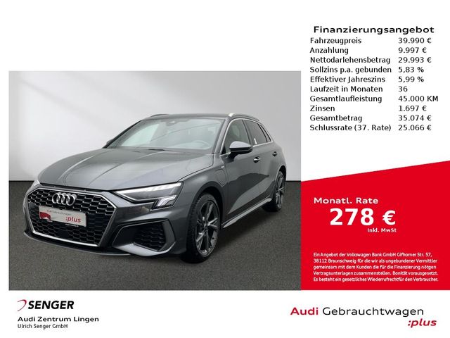 Audi A3 Sportback 40 TFSIe S line Navi LED AHK Sitzh.