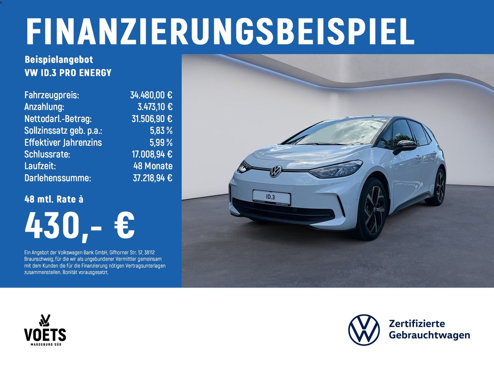 Volkswagen ID.3 PRO ENERGY LED NAVI KAM ACC KESSY E-SITZE foto 1