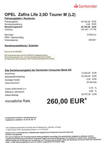 Fahrzeugabbildung Opel Zafira Life 2.0 D Tourer M L2 >AUT/AHK/Tisch<