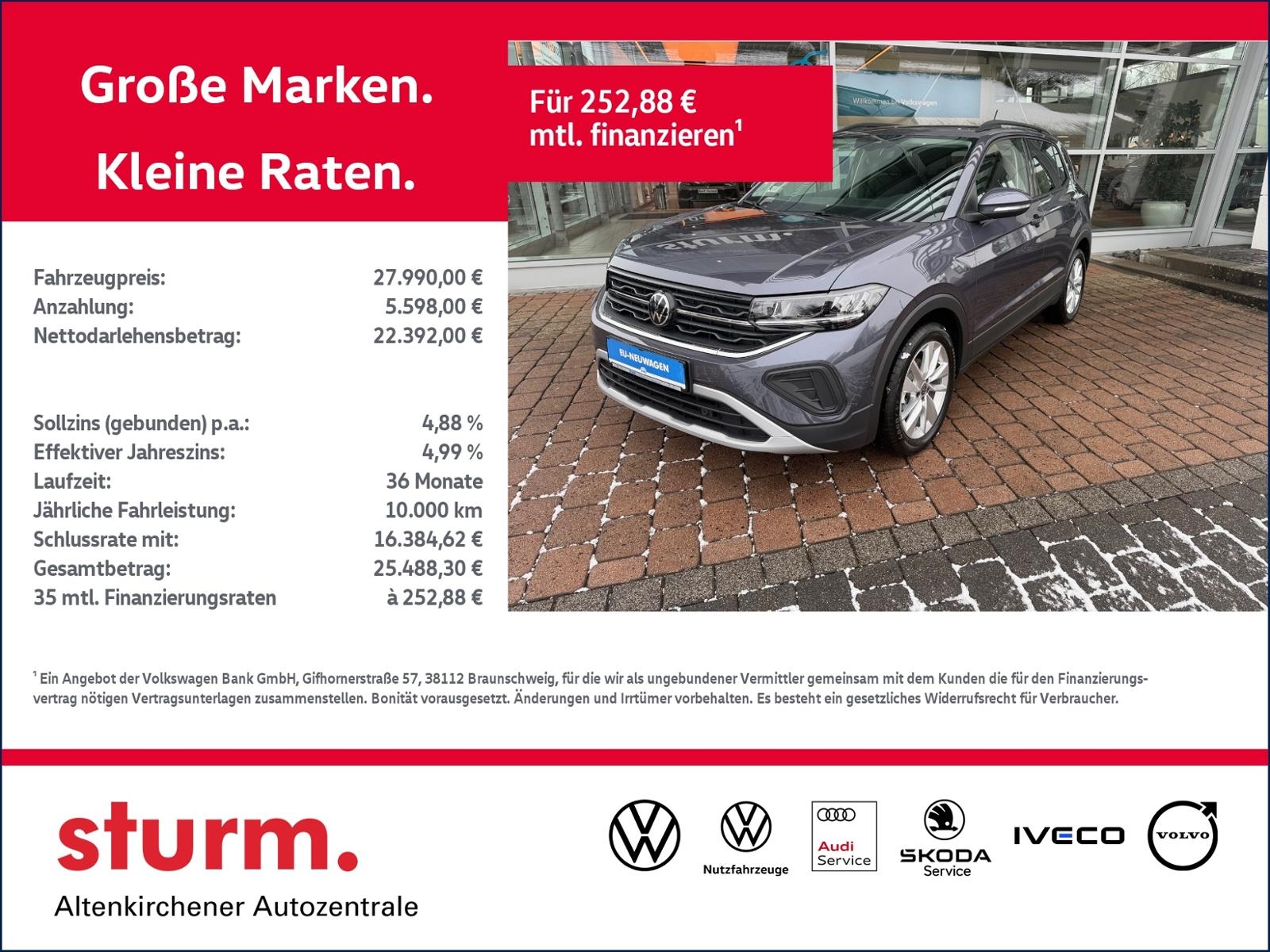 Volkswagen T-Cross 1.0 TSI DSG Life *LED, Kamera, AppConnec