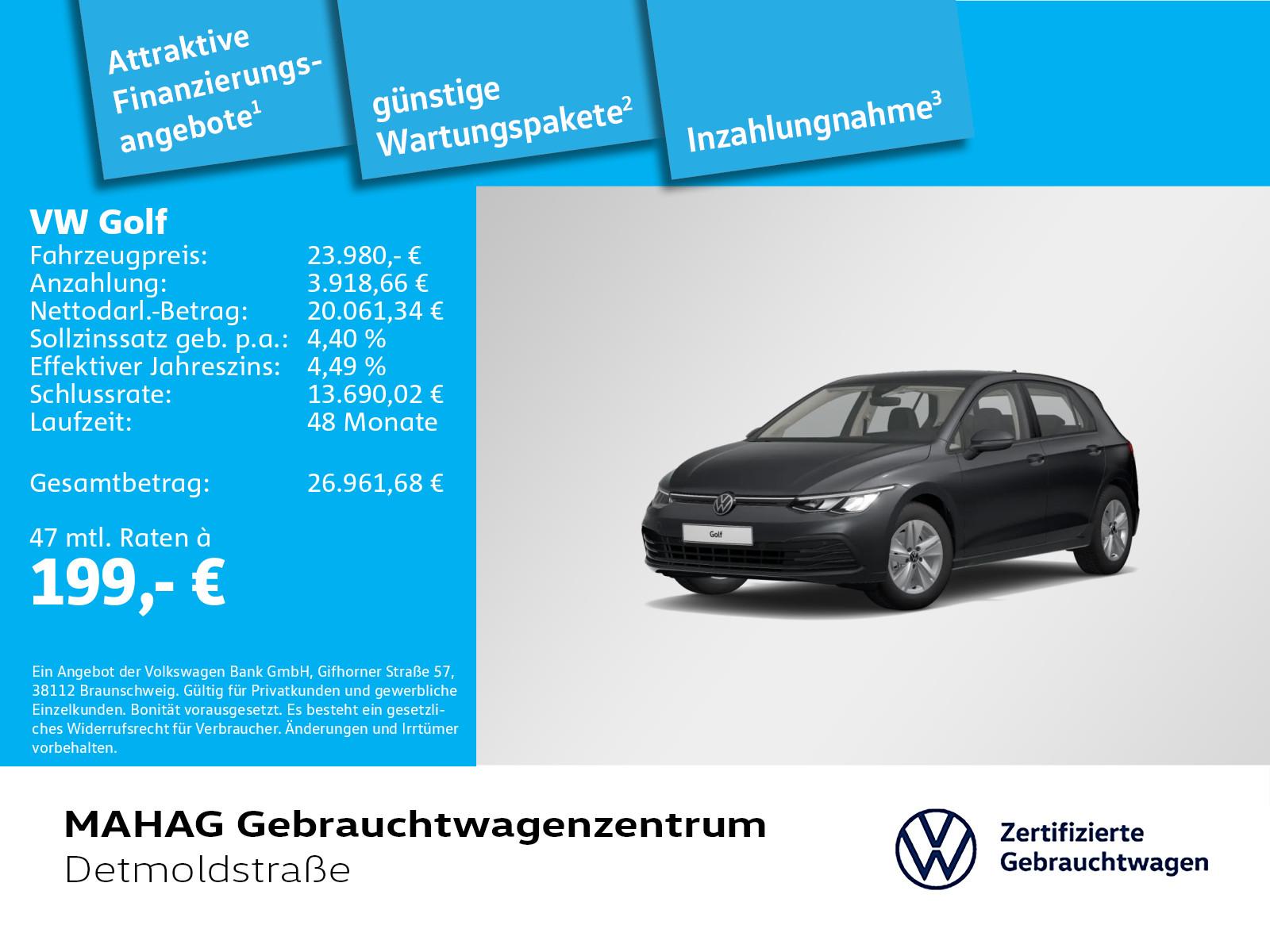 Volkswagen Golf VIII Life 2.0 TDI LED Navi ParkPilot App DS
