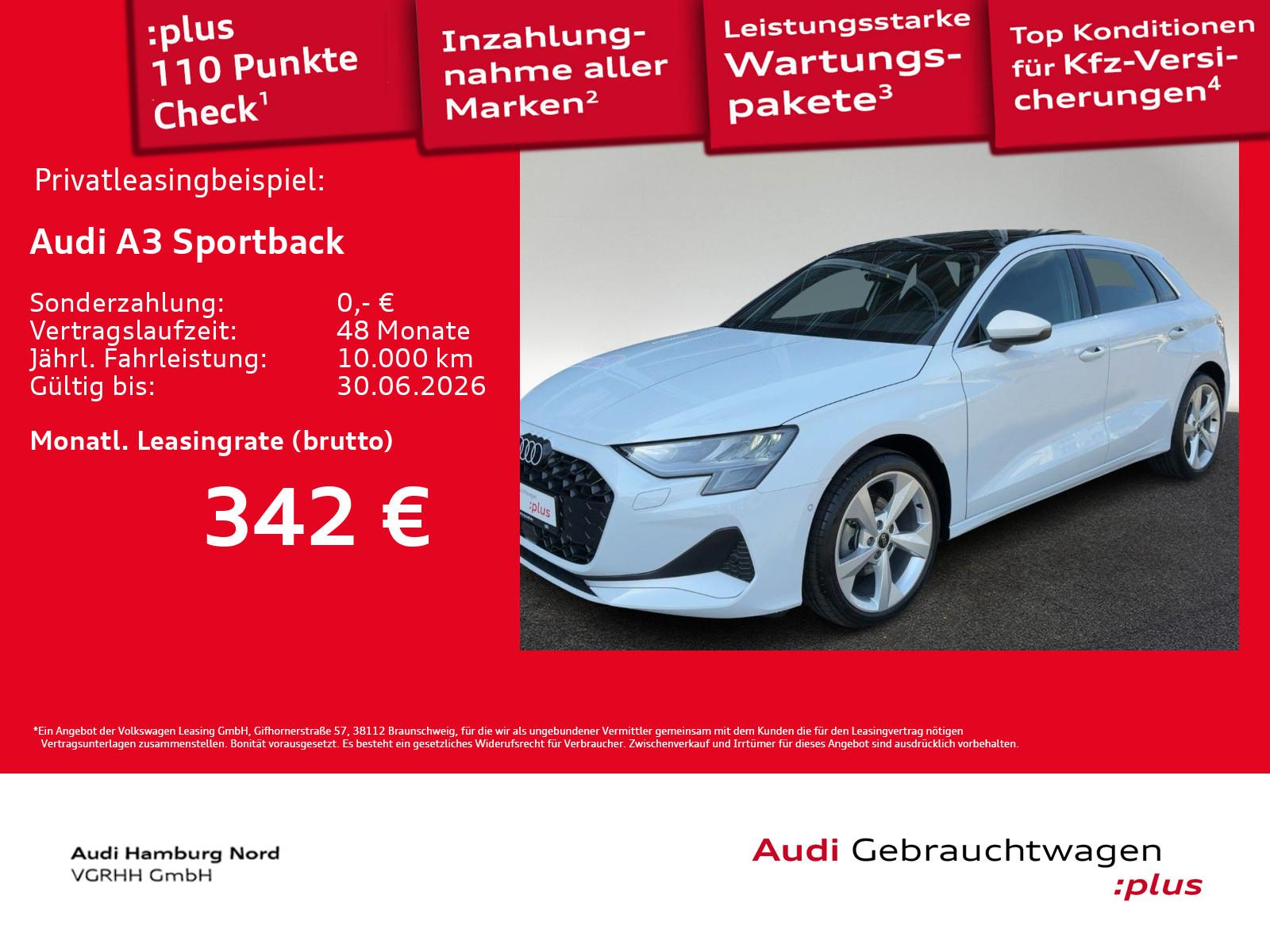Audi A3 Sportback 30 TFSI  S tronic Stdhzg Sound Pano