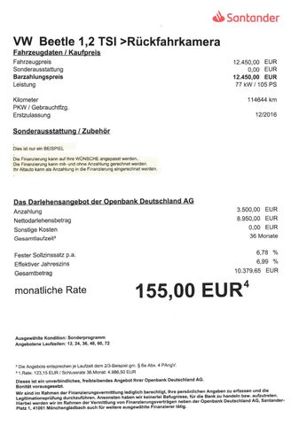 Fahrzeugabbildung Volkswagen Beetle 1,2 TSI >NAV/KAM/PANO/PDC<
