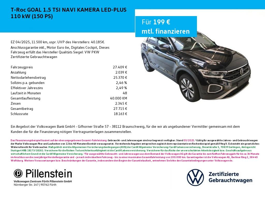 Volkswagen T-Roc GOAL 1.5 TSI NAVI KAMERA LED-PLUS foto 1