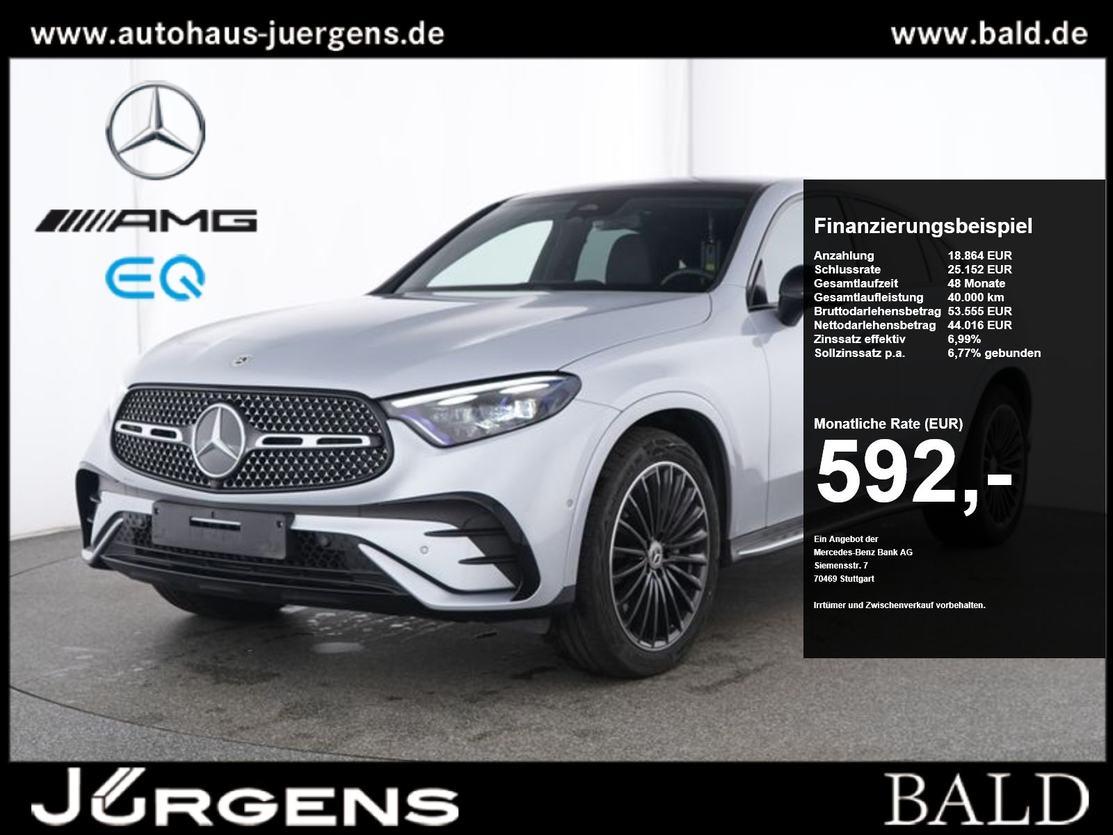 Mercedes-Benz GLC 300 d 4M Coupé AMG-Sport Pano Burm HUD AHK foto 1