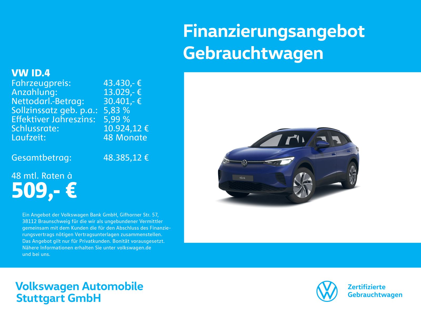 Volkswagen ID.4 Pro electric 210 kW