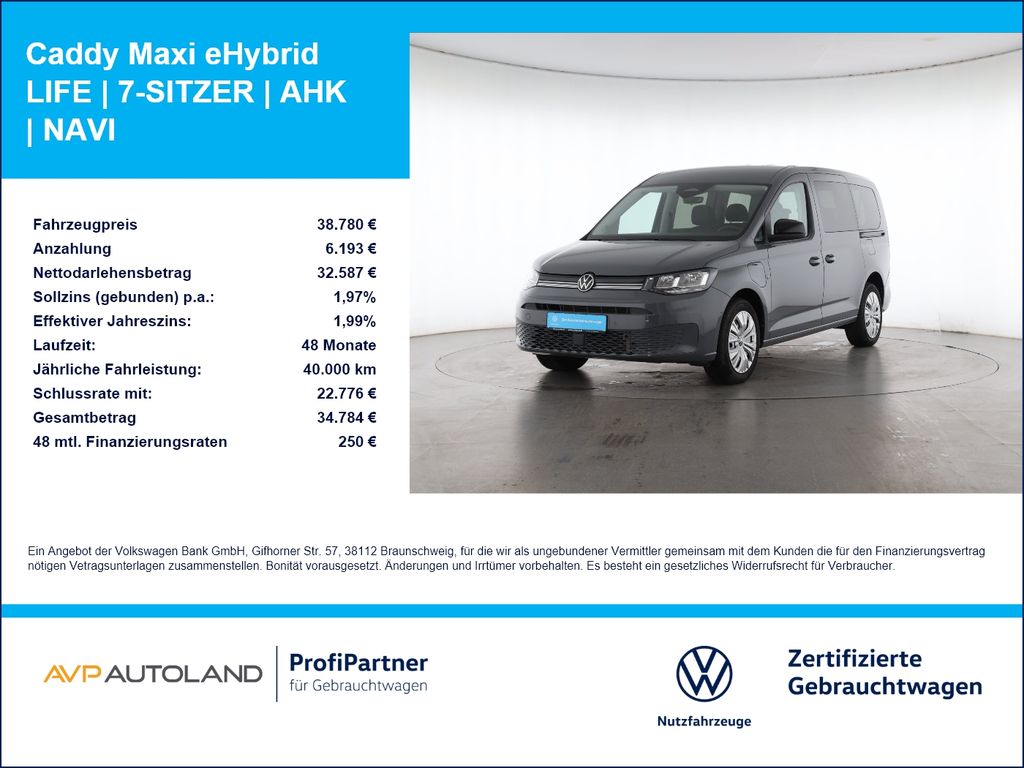 Volkswagen Caddy Maxi eHybrid LIFE | 7-SITZER | AHK | NAVI