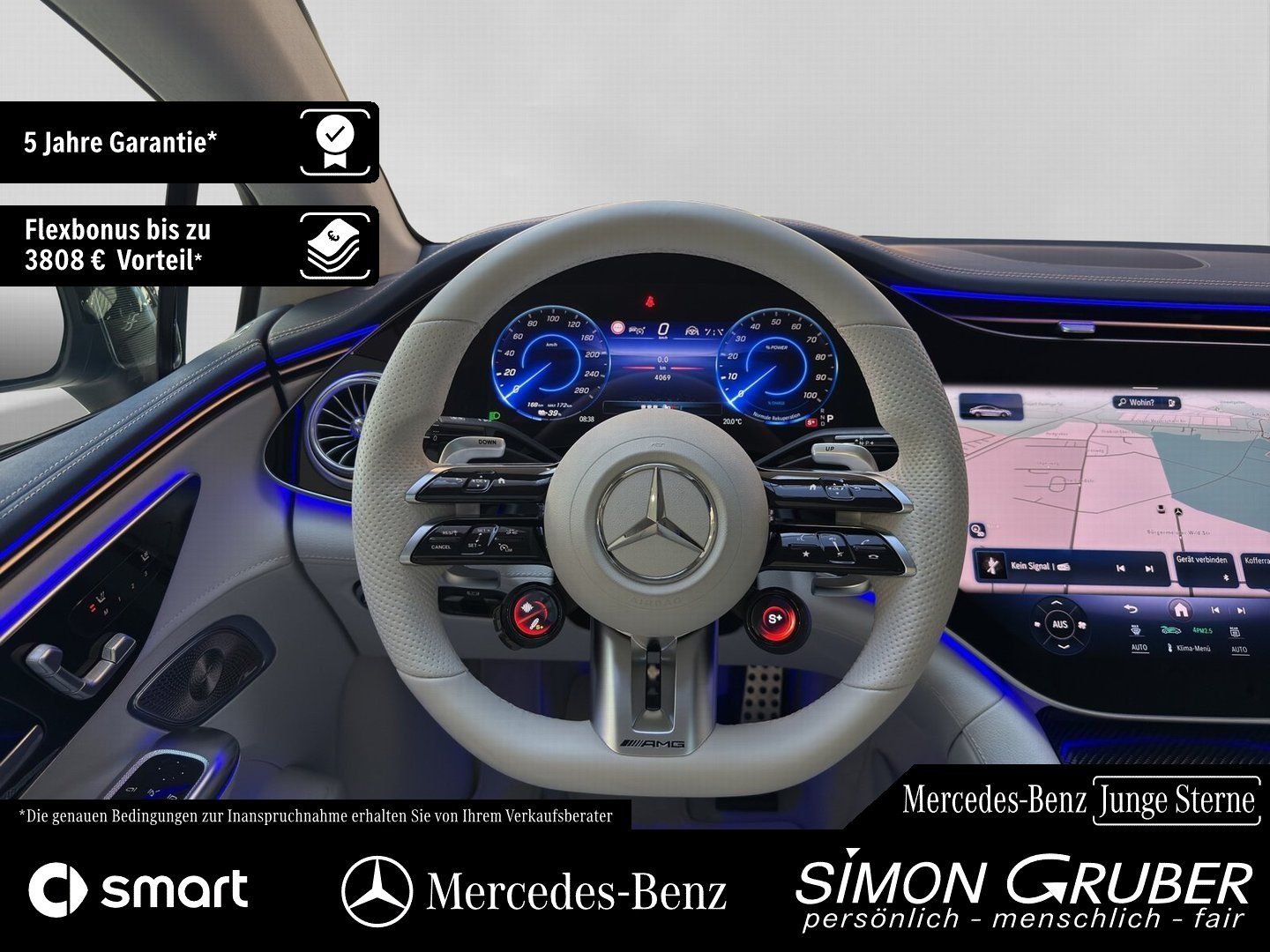 Fahrzeugabbildung Mercedes-Benz EQE 43 4M AMG Night Hyper Pano Carbon Nappa TV