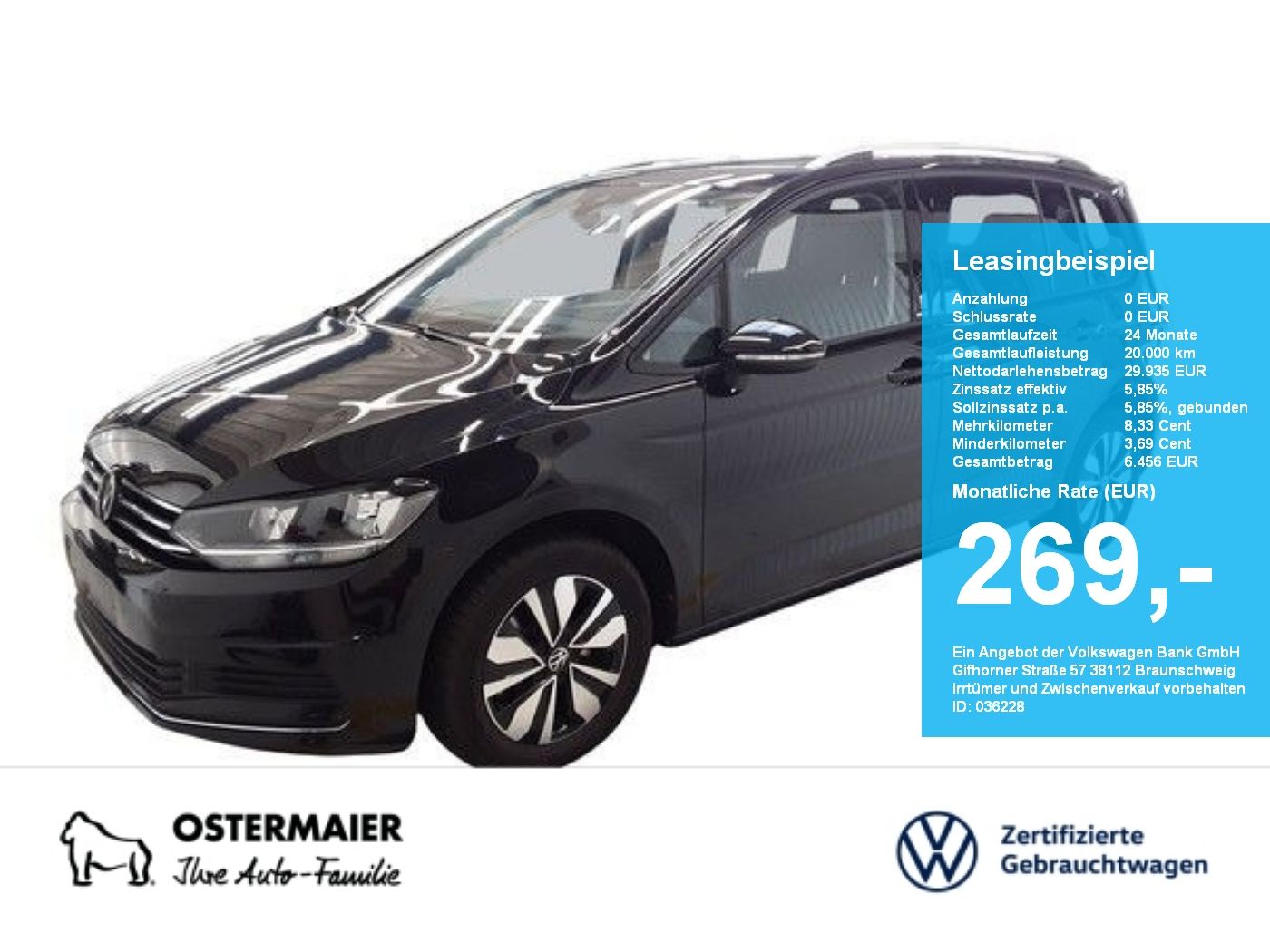 Volkswagen Touran MOVE 1.5TSI 150PS 7-SITZE ACC.5J-G.NAVI+V