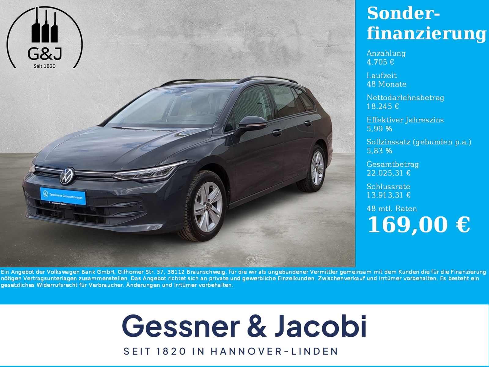 Fahrzeugabbildung Volkswagen Golf  Variant 2.0 TDI Life AHK Standhzg. HuD