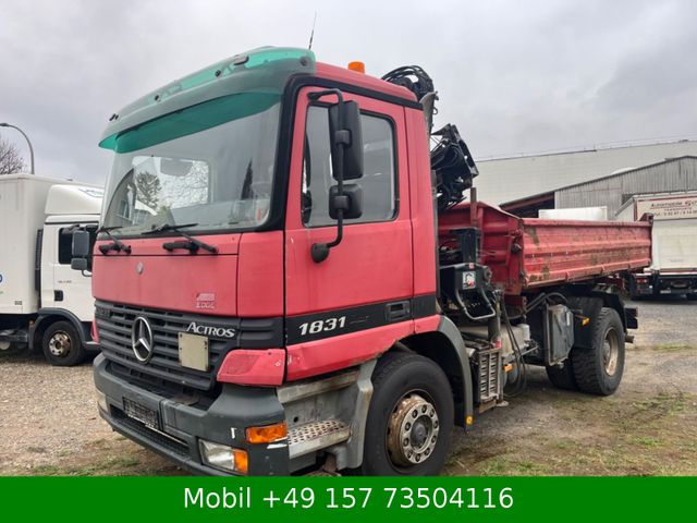 Mercedes-Benz 1831 Actros Dreiseiten Kipper Hiab Kran BB