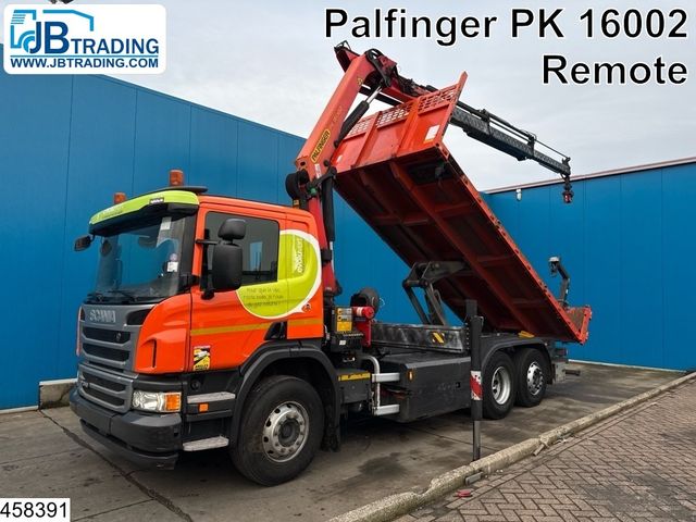 Scania P 340 6x2, CNG, Palfinger, Remote, Lenkas