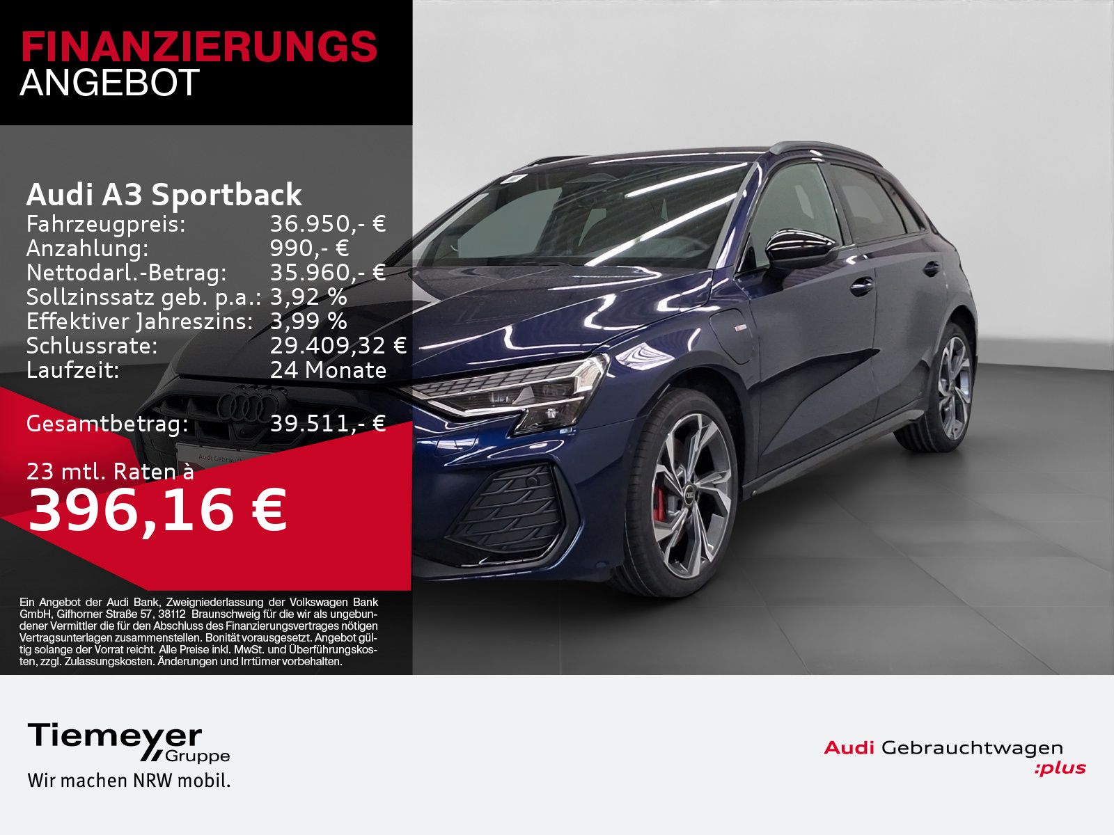 Audi A3 Sportback 45 TFSIe S LINE LM18 LED AHK NAVI