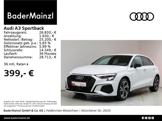 Audi A3 Sportback 45 TFSIe S tronic S line Kam. B&O