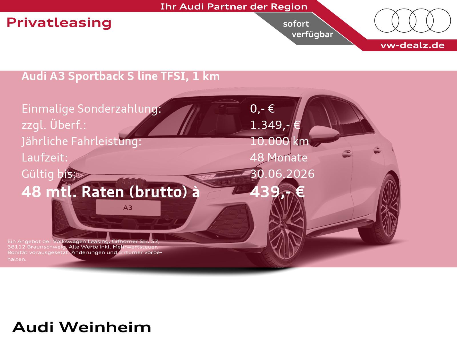 Audi A3 Sportback S -Line s-tronic Klima NAVI PDC LED