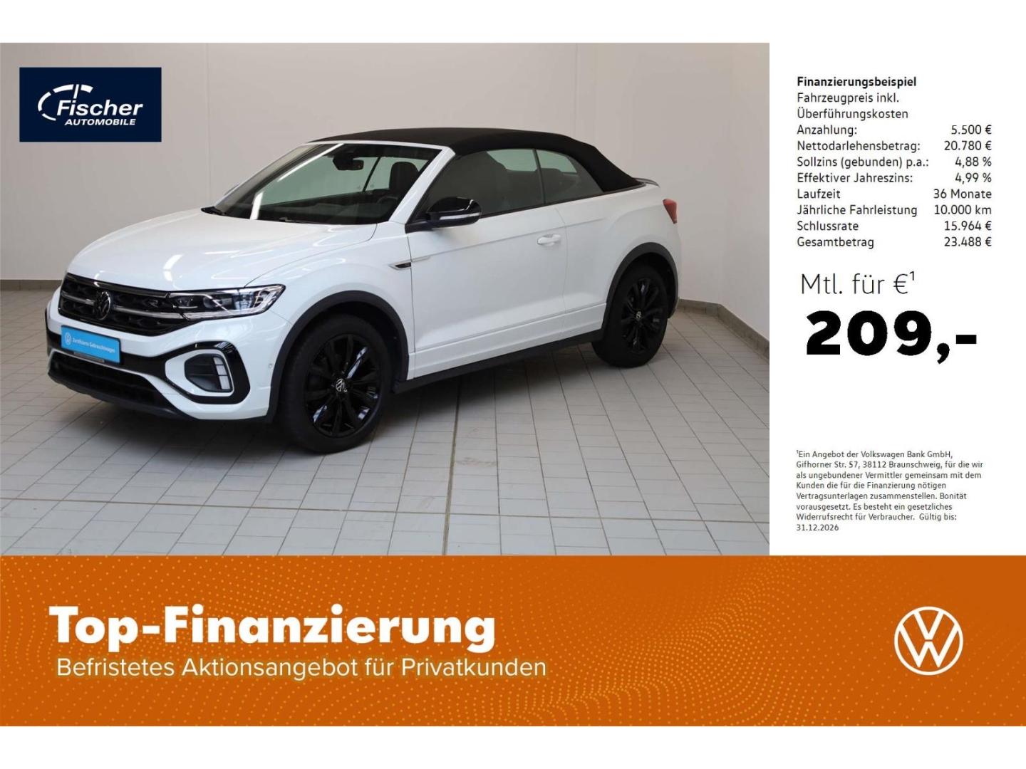 Volkswagen T-Roc Cabriolet 1.5 TSI R-Line 6-Gg. AHK/NAV/RFK
