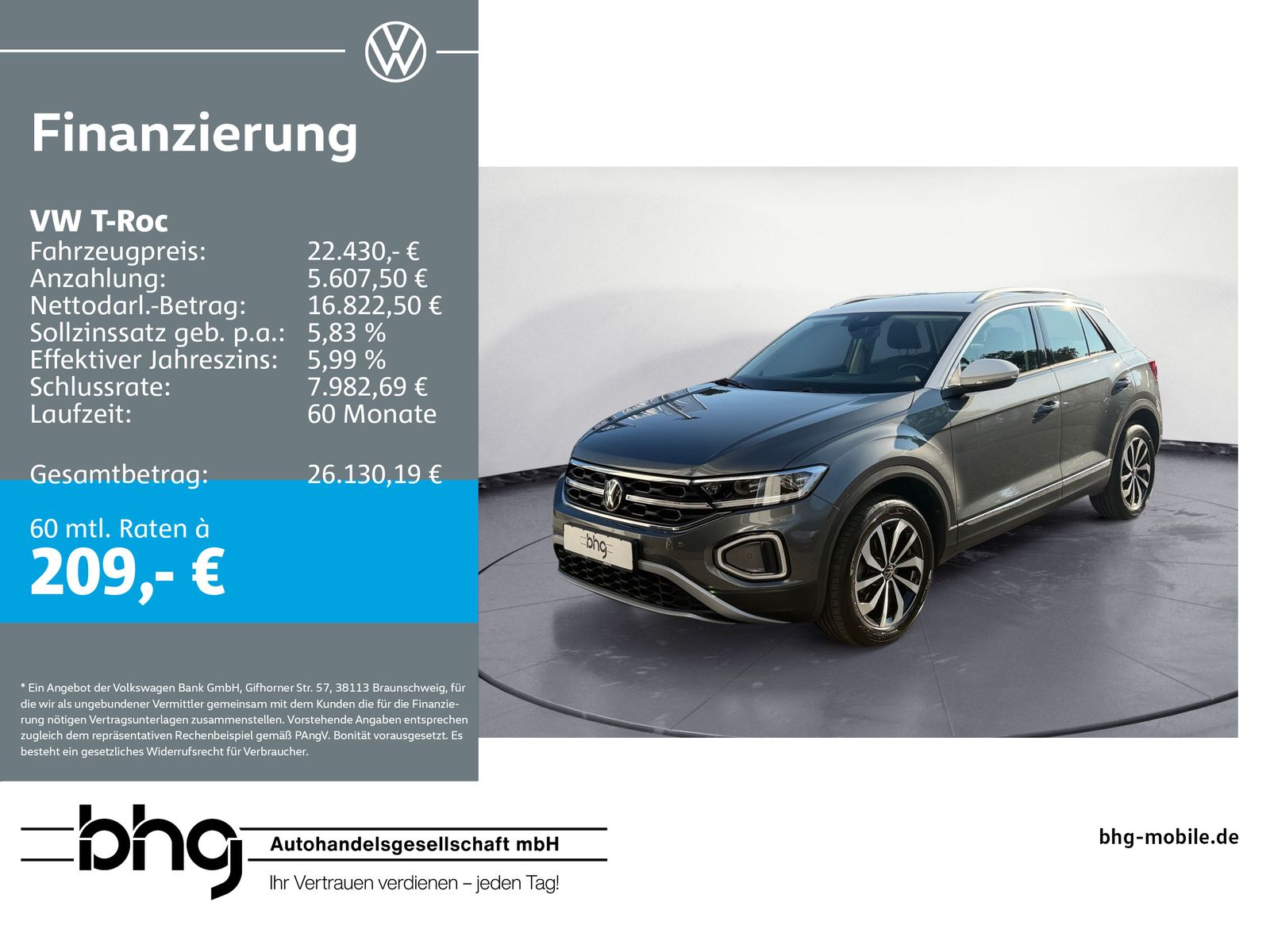 Volkswagen T-Roc Style 1,5 TSI 6-Gang