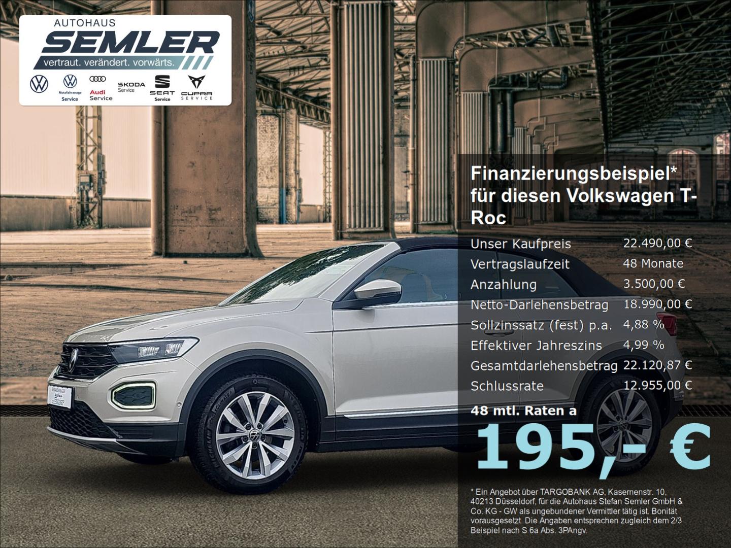Volkswagen T-Roc Cabriolet Style 1.5 TSI DSG R-KAM NAVI LED