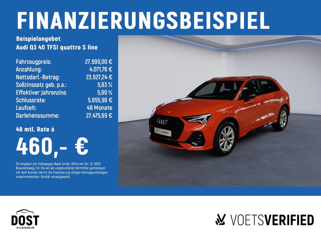 Q3 40 TFSI quattro S line AHK+NAVI+KAMERA+LED