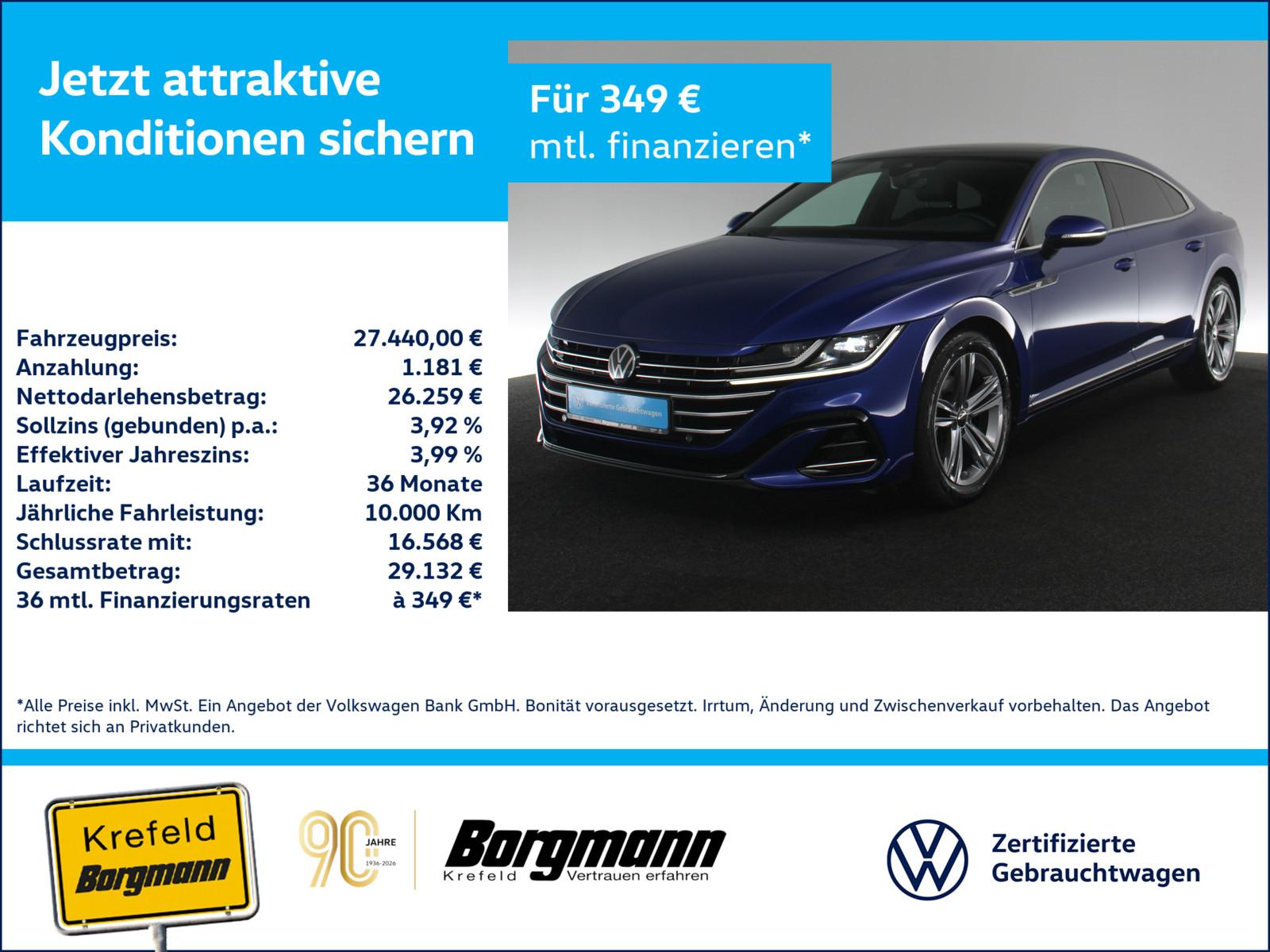 Volkswagen Arteon 2.0 TSI R-Line AHK PANO LED ACC NAVI SHZ