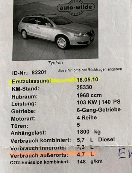 Volkswagen Passat 2010 — engine