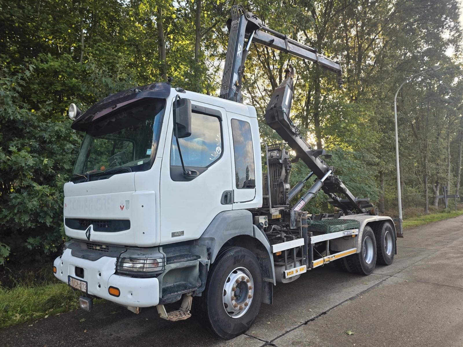 Renault Kerax 420 dci/Kran Hiab 080B-2/ Multilift Haken