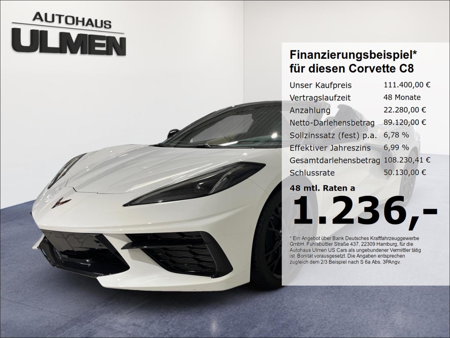 Corvette C8 Stingray Cabriolet 3LT Frontlift Vollausstatt